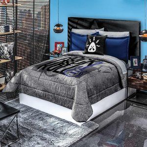 Rock and Roll  Comforter Bedding Set - Gray, Queen Size